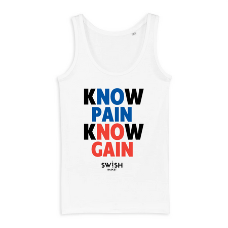 Débardeur Femme Blanc Noir Bleu Rouge - 100% Coton BIO🌱 - Know Pain Know Gain