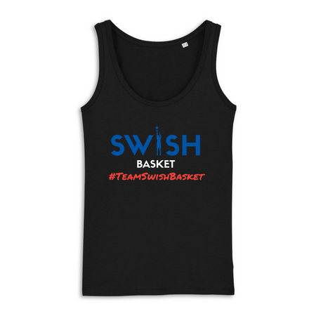 Débardeur Femme Noir Bleu Blanc Rouge - 100% Coton BIO🌱 - Team Swish Basket France